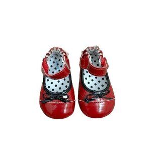 Robeez Infant Girls Red Patent Leather Crib Shoes US2 3-6 Months